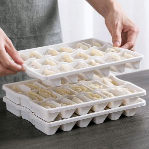 水饺收纳盒托盘家用放速冻饺子混沌盒子厨房冰箱保鲜盒食物冷冻盒